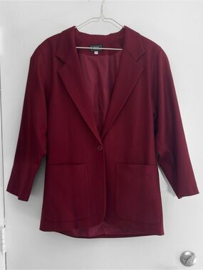 Vintage KGR Burgundy Merino Wool Blazer XS Dark Academia Single Button